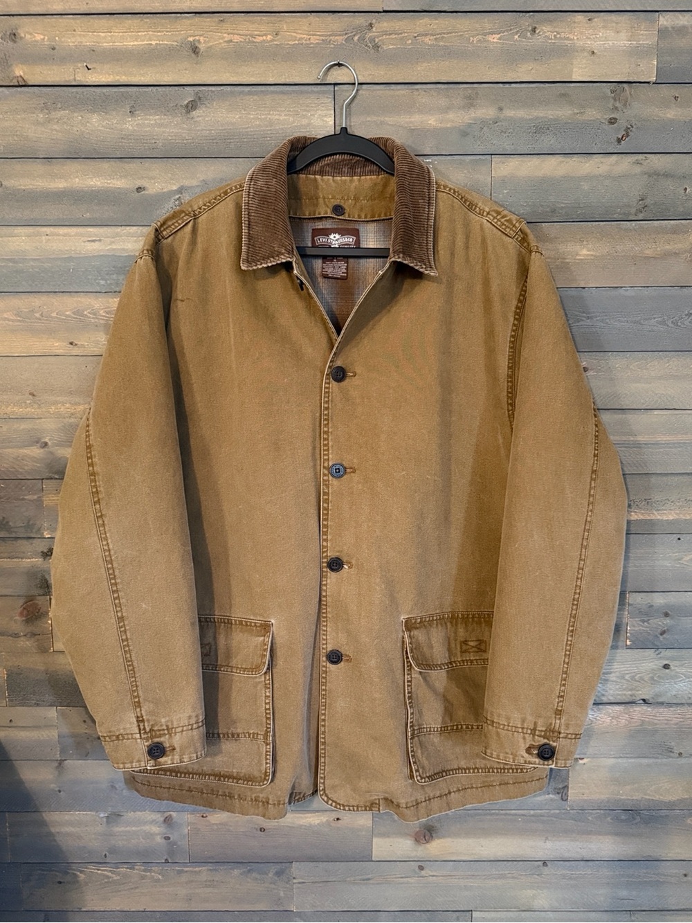 Vintage Levi’s Canvas Barn Jacket Coat Blanket Lined Y2K Workwear Tan XL
